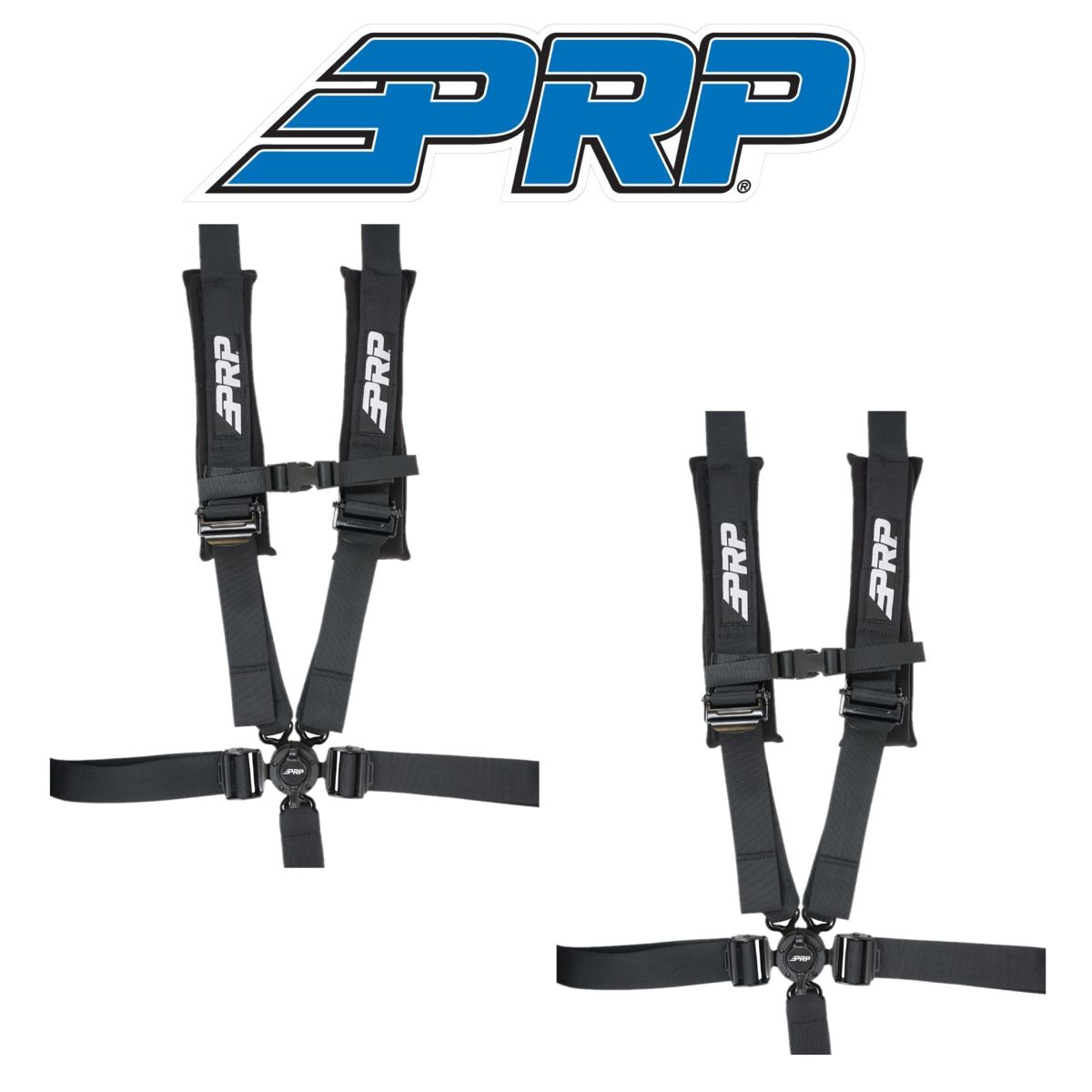 PRP (2) SFI 16.1 5-Point Adjustable Cam-Lock Harness 2" Belts & Shoulder Pads