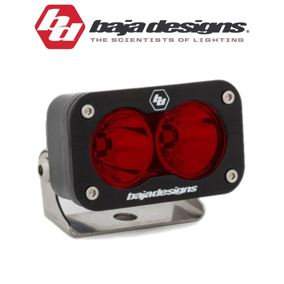 Baja Designs - Baja Designs Black S2 Sport Red Spot 5000K LED Light Pod 1,130 Lumens