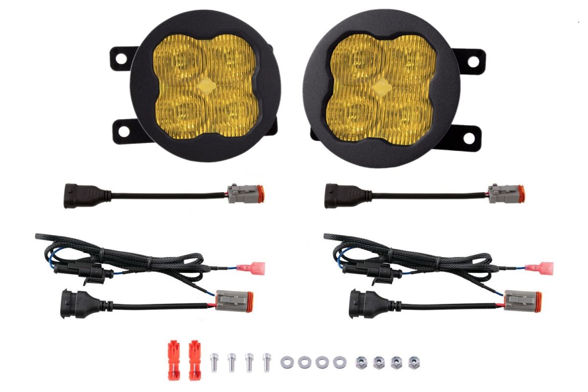 Diode Dynamics - Diode Dynamics SS3 Pro Type A 3000K SAE Yellow Fog Light Kit W/ Amber Backlight
