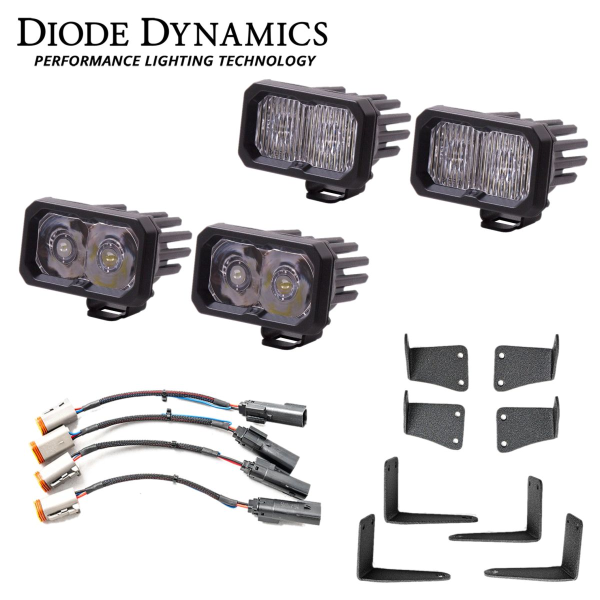 Diode Dynamics - Diode Dynamics SSC2 Sport Fog Light Kit W/ Amber Backlight For 2021+ Ford Raptor