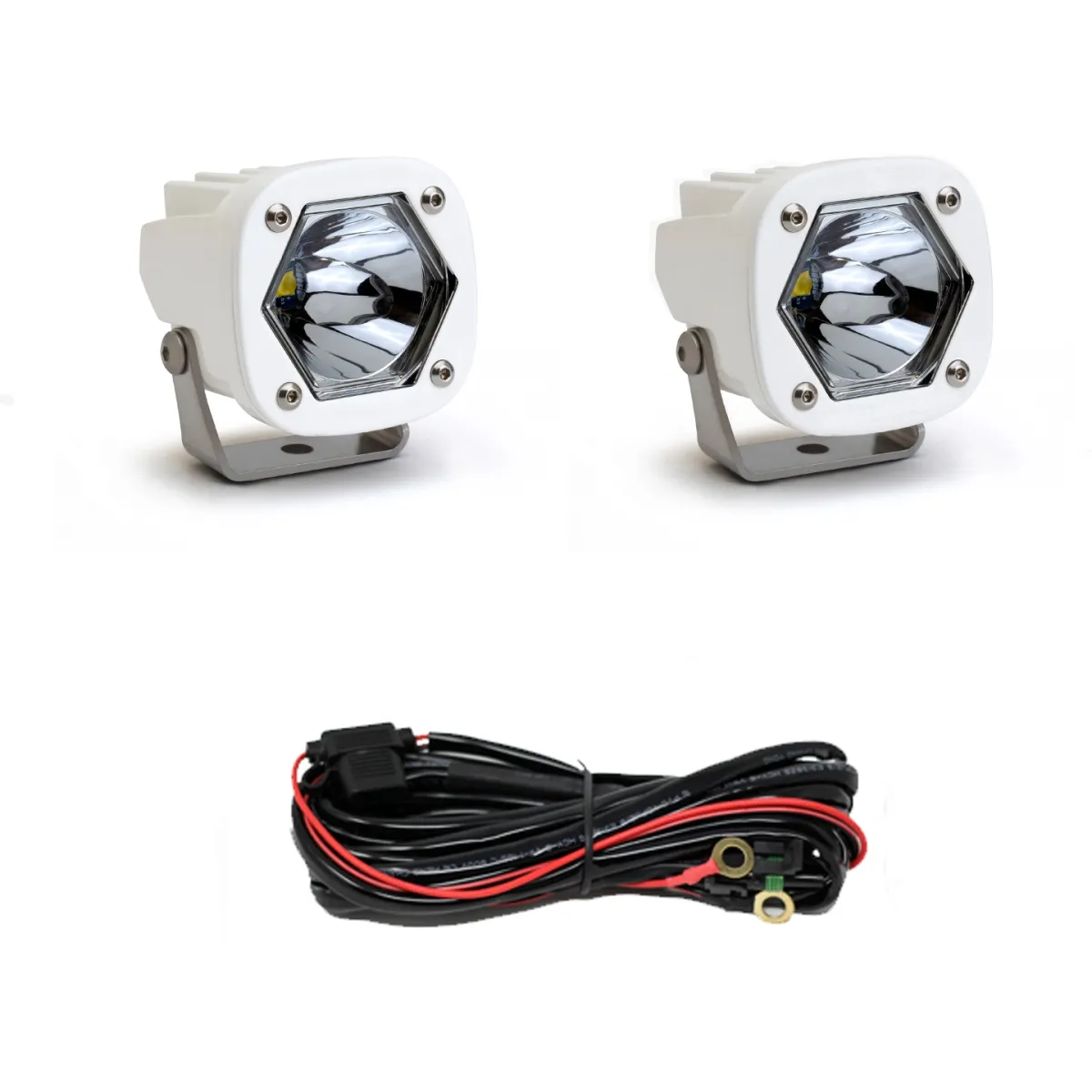 Baja Designs - Baja Designs White S1 Clear Spot LED Auxiliary Lighting Kit With Toggle Harness