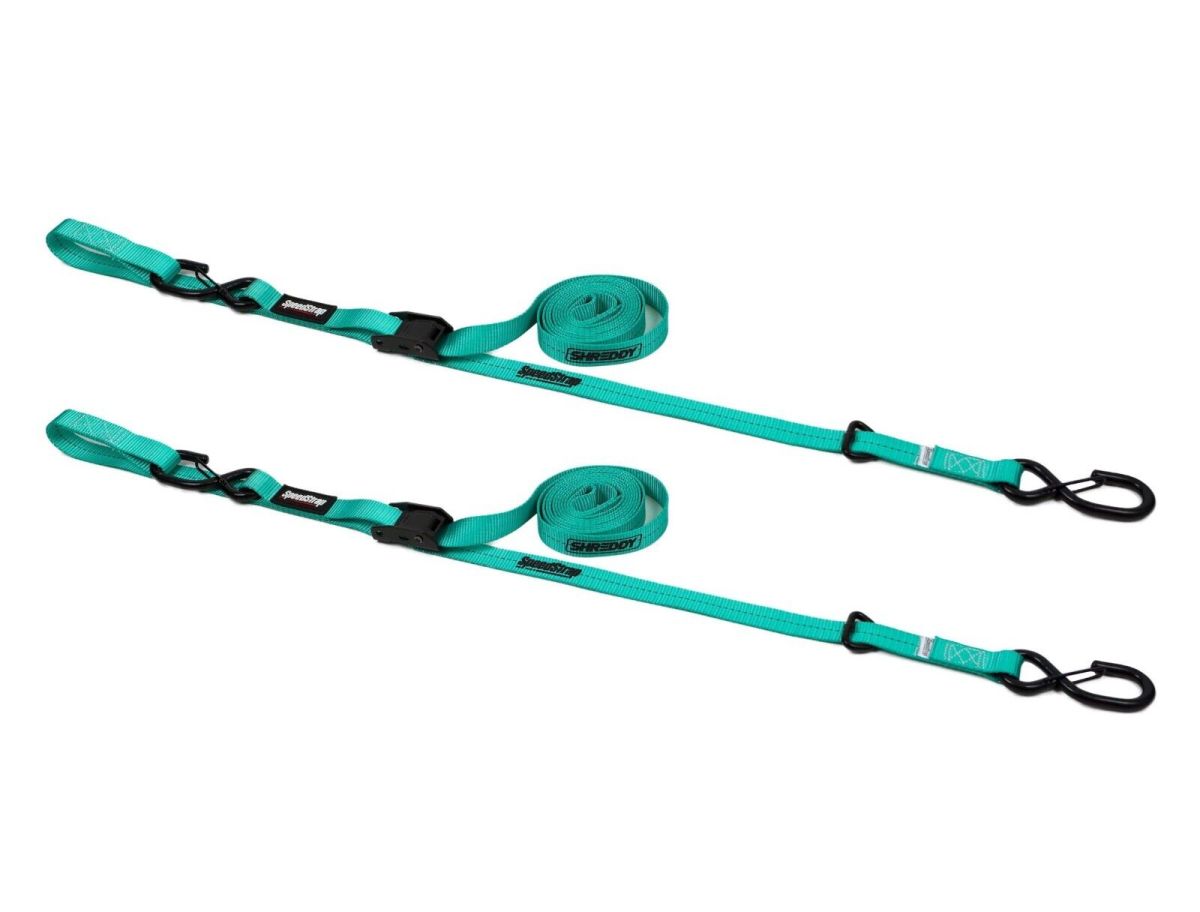 SpeedStrap - SpeedStrap Shreddy 1"x10' Cam-Lock Tie Down W/ Snap S-Hooks and Soft Tie(2-Pack)