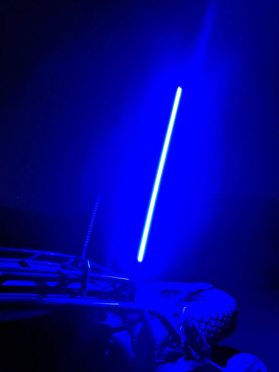 5150 Whips 1FT Hyper Color Single Blue LED Whip Light With Magnet Mount & Flag
