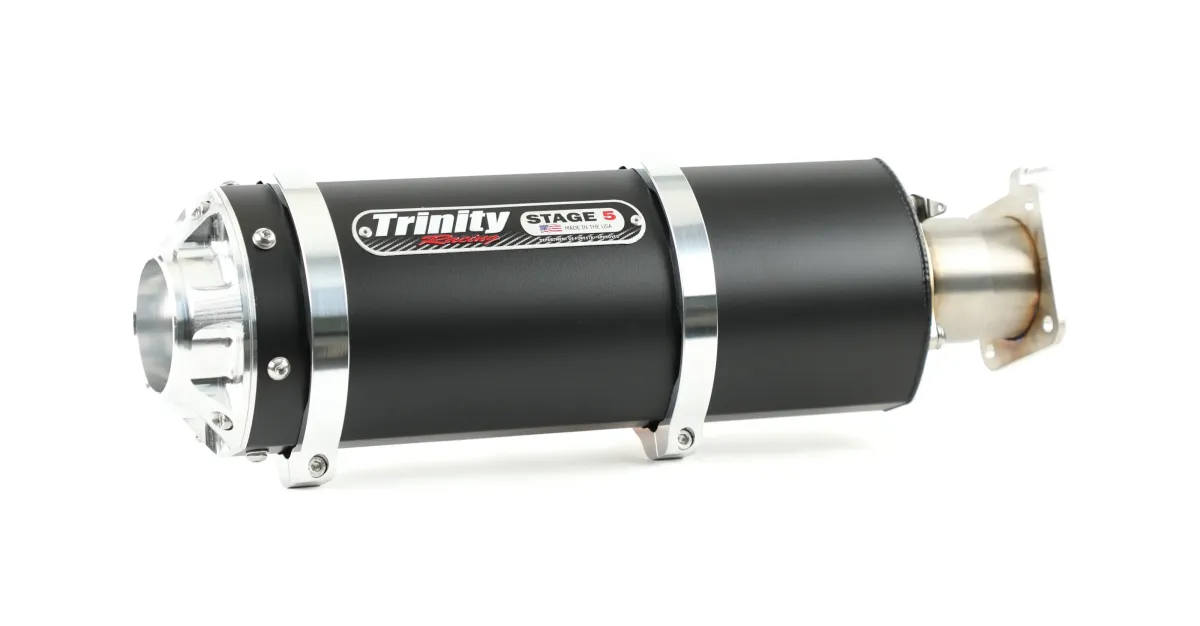 Trinity Racing - Trinity Black Stage 5 Dual Slip-On Muffler For 20-23 TERYX KRX 1000 / 4 Seater