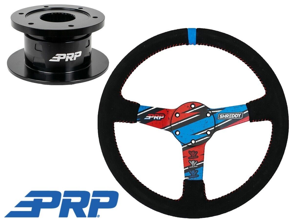 PRP Seats - PRP Shreddy Deep Dish Steering Wheel W/ Quick Release 6 Bolt Hub For Polaris RZR