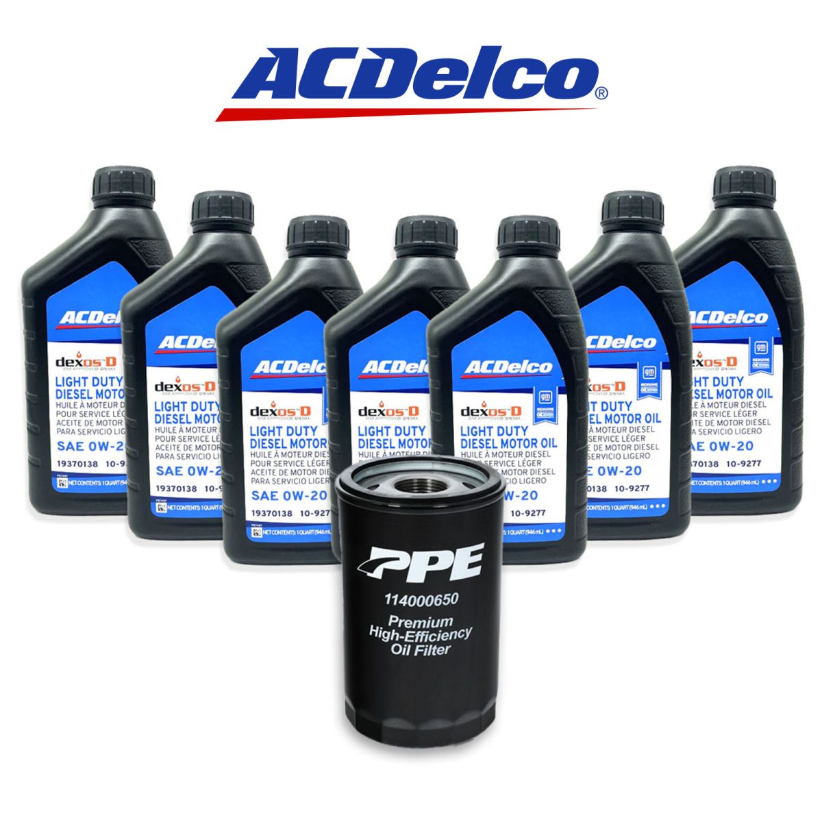 PPE - ACDelco 0W-20 Oil Change Kit PPE Filter For 2021+ Chevy Silverado/Suburban/Tahoe 3.0L Duramax