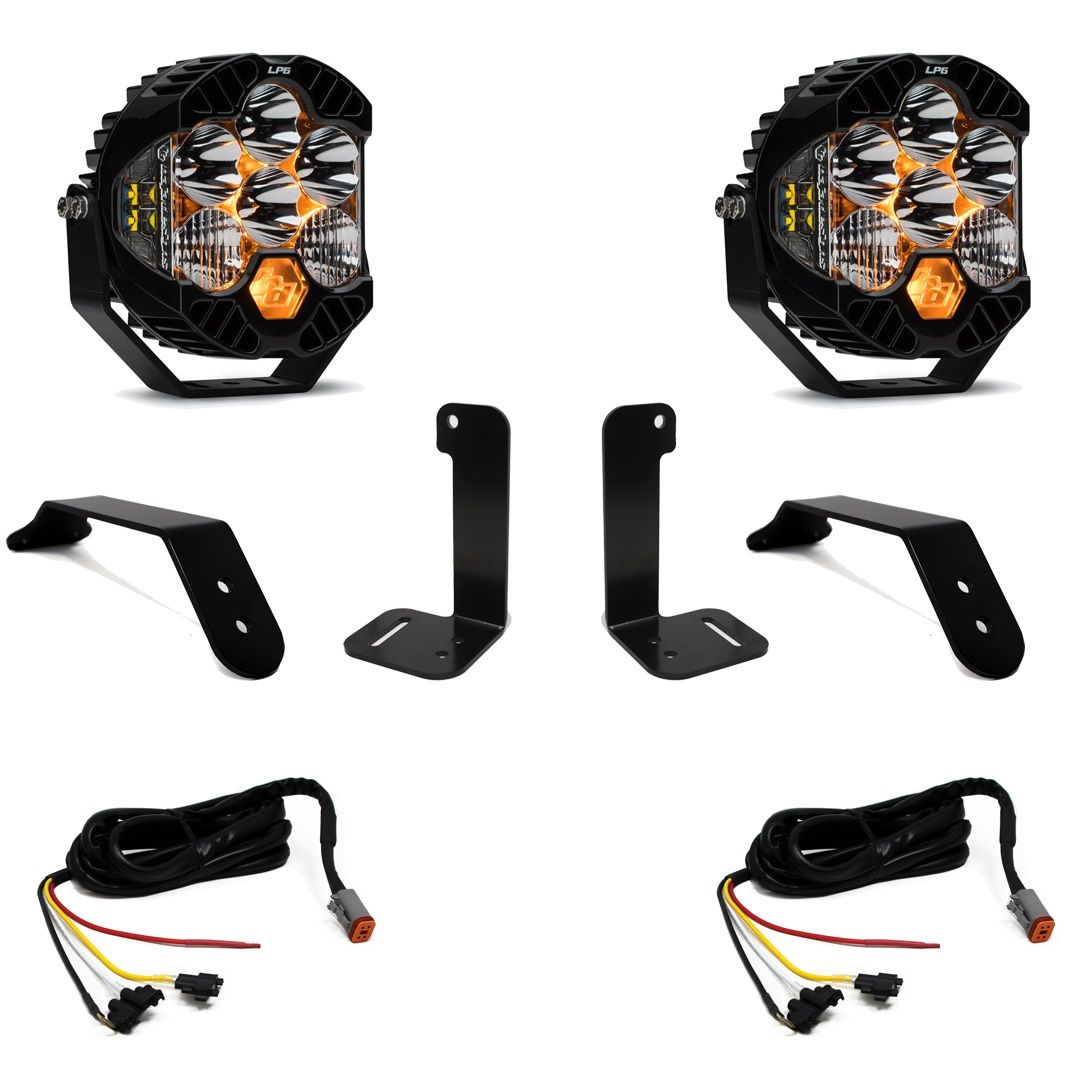 Baja Designs - Baja Designs LP6 Pro Bumper LED Light Kit For 2018-2024 Jeep Wrangler/Gladiator