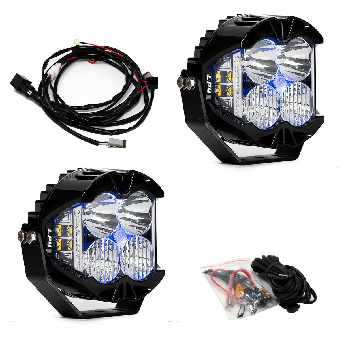 Baja Designs - Baja Designs LP4 Pro LED Driving/Combo Light Pod Kit w/ Blue Backlight & Wiring