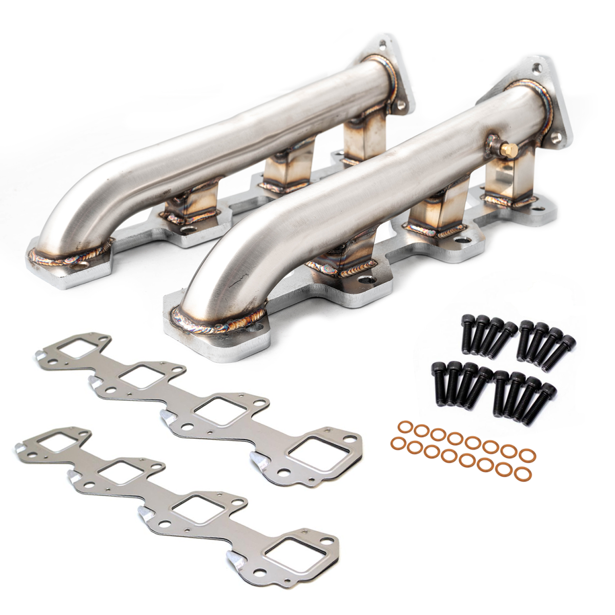 Rudy's Performance Parts - Rudy's High Flow Stainless Steel Exhaust Manifold Kit For 2001-2016 GM 6.6L Duramax Diesel