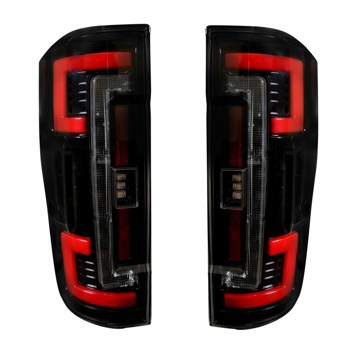 Recon Lighting - Recon Dual U-Bar Smoked Lens OLED Tail Lights For 2017-2019 Ford 6.7L Super Duty