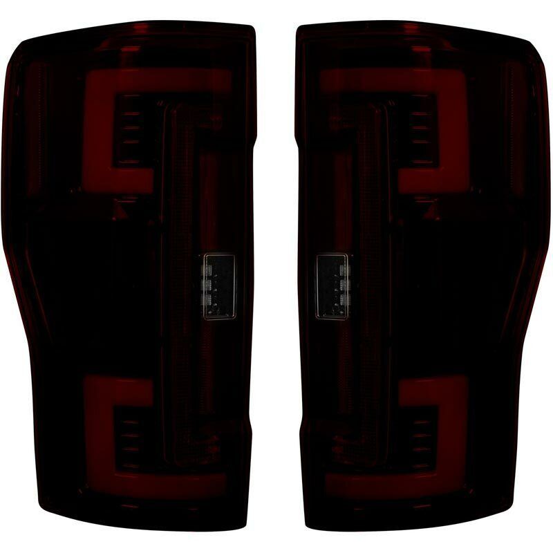 Recon Lighting - Recon Dual U-Bar Dark Red Lens OLED Tail Lights For 2017-2019 Ford Super Duty