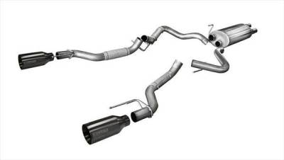 Corsa Performance - Corsa Performance Dual-Rear Exit Cat-Back Kit (Gunmetal Tips) For 17-19 F-150 Raptor - Image 1