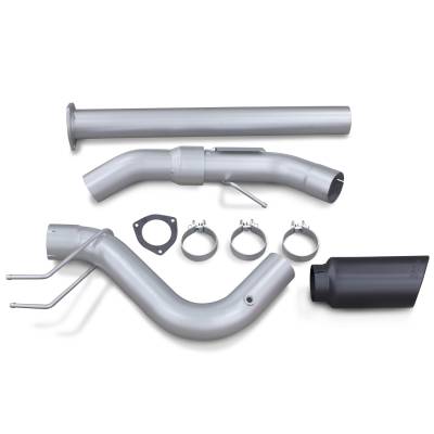 Banks Power - Banks Power Monster Exhaust System Single Exit Black Ob Round Tip 2017-2019 Ford Super Duty 6.7L Diesel - Image 1