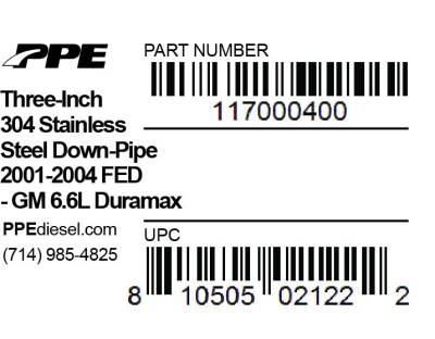 PPE - PPE 3" 304 Stainless Steel Down Pipe For 01-04 LB7 Duramax (Federal Emissions) - Image 4