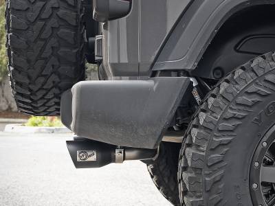 aFe Power - aFe Power Rebel Series 2.5" 304 Stainless Steel Cat-Back Exhaust System With Black Tips For 18-20 Jeep Wrangler JL 4 Door - Image 7