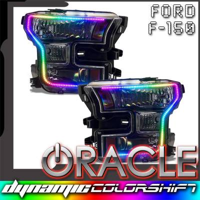Oracle Lighting - Oracle Dynamic ColorSHIFT Pre-Assembled Headlights Black Edition For 15-17 Ford F-150 - Image 1