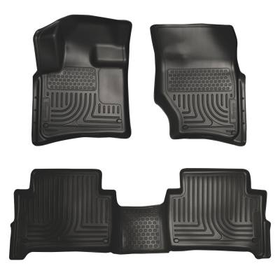 Husky Liners - Husky Liners Floor Liners Front & 2nd Row 07-15 Audi Q7 (Footwell Coverage) WeatherBeater-Black 96421 - Image 1