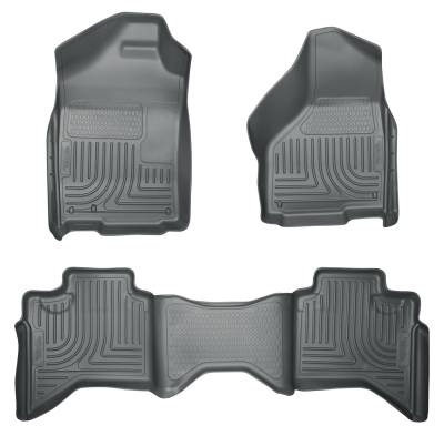 Husky Liners - Husky Liners Floor Liners Front & 2nd Row 02-09 Doge Ram Quad Cab (Footwell Coverage) WeatherBeater-Grey 98032 - Image 1