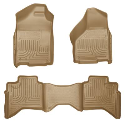 Husky Liners - Husky Liners Floor Liners Front & 2nd Row 02-09 Doge Ram Quad Cab (Footwell Coverage) WeatherBeater-Tan 98033 - Image 1