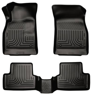 Husky Liners - Husky Liners Floor Liners Front & 2nd Row 11-15 Chevy Cruze No Spare Tire (Footwell Coverage) WeatherBeater-Black 98161 - Image 1