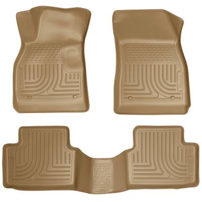 Husky Liners - Husky Liners Floor Liners Front & 2nd Row 13-15 Chevy Malibu (Footwell Coverage) WeatherBeater-Tan 98193 - Image 1