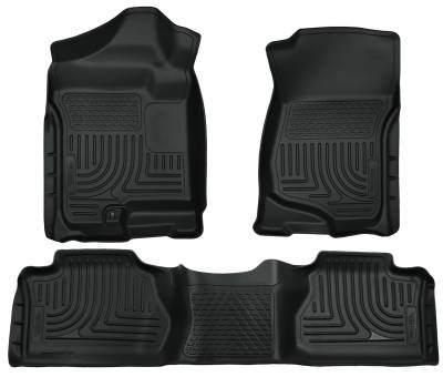 Husky Liners - Husky Liners Floor Liners Front & 2nd Row 07-13 Silverado/Sierra Extended Cab No Manual Shifter (Footwell Coverage) WeatherBeater-Grey 98212 - Image 1