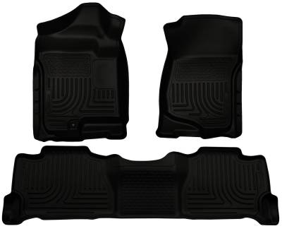 Husky Liners - Husky Liners Floor Liners Front & 2nd Row 07-14 Escalade/Tahoe/Yukon (Footwell Coverage) WeatherBeater-Black 98251 - Image 1