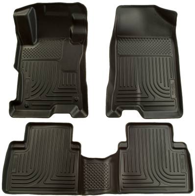 Husky Liners - Husky Liners Floor Liners Front & 2nd Row 06-09 Fusion/Milan/MKZ Not AWD Models (Footwell Coverage) WeatherBeater-Black 98301 - Image 1