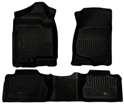 Husky Liners - Husky Liners Floor Liners Front & 2nd Row 07-14 Escalade/Avalanche/Suburban/Yukon (Footwell Coverage) WeatherBeater-Black 98261 - Image 1