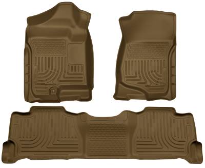 Husky Liners - Husky Liners Floor Liners Front & 2nd Row 07-14 Escalade/Tahoe/Yukon (Footwell Coverage) WeatherBeater-Tan 98253 - Image 1