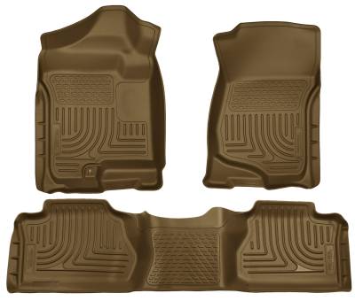 Husky Liners - Husky Liners Floor Liners Front & 2nd Row 07-14 Escalade/Avalanche/Suburban/Yukon (Footwell Coverage) WeatherBeater-Tan 98263 - Image 1