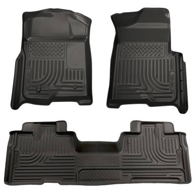 Husky Liners - Husky Liners Floor Liners Front & 2nd Row 09-14 F-150 SuperCab No Manual Shifter (Footwell Coverage) WeatherBeater-Black 98341 - Image 1