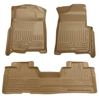 Husky Liners - Husky Liners Floor Liners Front & 2nd Row 09-14 F-150 SuperCab No Manual Shifter (Footwell Coverage) WeatherBeater-Tan 98343 - Image 1