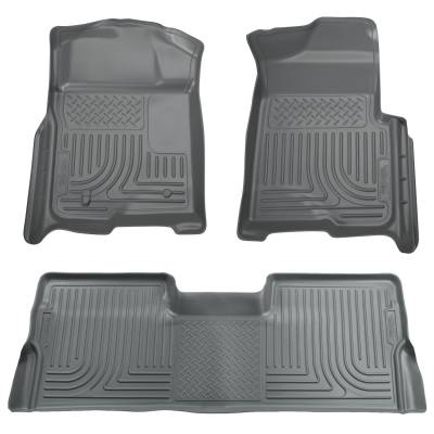 Husky Liners - Husky Liners Floor Liners Front & 2nd Row 09-14 F-150 SuperCrew No Manual Shifter (Footwell Coverage) WeatherBeater-Grey 98332 - Image 1