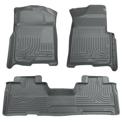 Husky Liners - Husky Liners Floor Liners Front & 2nd Row 09-14 F-150 SuperCab No Manual Shifter (Footwell Coverage) WeatherBeater-Grey 98342 - Image 1