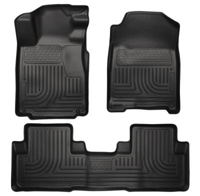 Husky Liners - Husky Liners Floor Liners Front & 2nd Row 10-14 Ford Mustang (Footwell Coverage) WeatherBeater-Black 98371 - Image 1