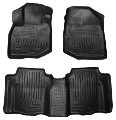 Husky Liners - Husky Liners Floor Liners Front & 2nd Row 09-13 Honda Fit (Footwell Coverage) WeatherBeater-Black 98491 - Image 1