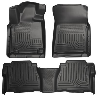 Husky Liners - Husky Liners Floor Liners Front & 2nd Row 10-11 Tundra Dbl/CrewMax Models (Footwell Coverage) WeatherBeater-Black 98581 - Image 1