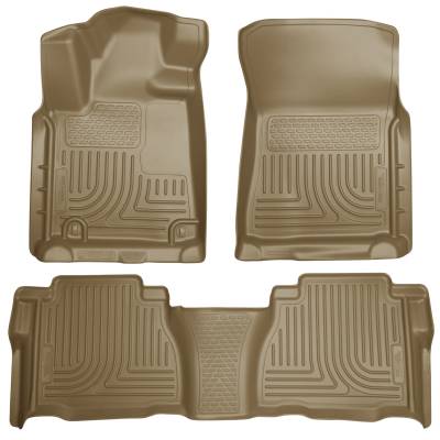 Husky Liners - Husky Liners Floor Liners Front & 2nd Row 10-11 Tundra Dbl/CrewMax Models (Footwell Coverage) WeatherBeater-Tan 98583 - Image 1