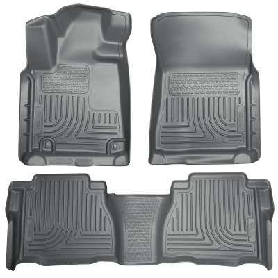 Husky Liners - Husky Liners Floor Liners Front & 2nd Row 10-11 Tundra Dbl/CrewMax Models (Footwell Coverage) WeatherBeater-Grey 98582 - Image 1