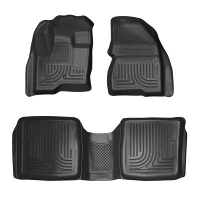 Husky Liners - Husky Liners Floor Liners Front & 2nd Row 09-14 Ford Flex/Lincoln MKT (Footwell Coverage) WeatherBeater-Black 98741 - Image 1