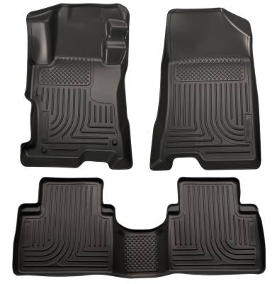 Husky Liners - Husky Liners Floor Liners Front & 2nd Row 11-13 Kia Sorento W/3rd Row Seats (Footwell Coverage) WeatherBeater-Black 98811 - Image 1
