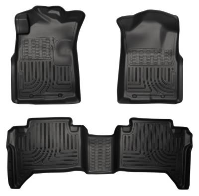 Husky Liners - Husky Liners Floor Liners Front & 2nd Row 05-15 Toyota Tacoma Dbl Cab (Footwell Coverage) WeatherBeater-Black 98951 - Image 1