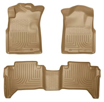 Husky Liners - Husky Liners Floor Liners Front & 2nd Row 05-15 Toyota Tacoma Dbl Cab (Footwell Coverage) WeatherBeater-Tan 98953 - Image 1