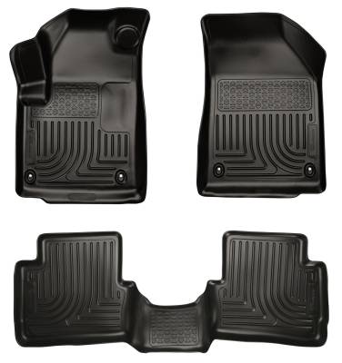 Husky Liners - Husky Liners Floor Liners Front & 2nd Row 13-15 Dodge Dart (Footwell Coverage) WeatherBeater-Black 99021 - Image 1