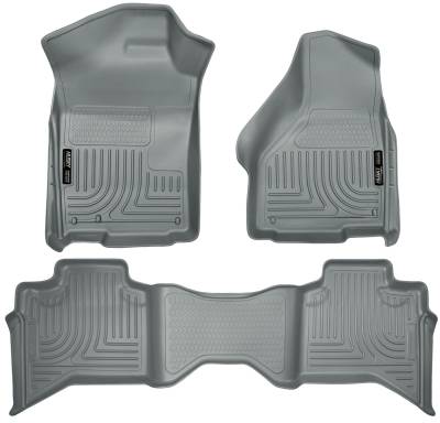Husky Liners - Husky Liners Floor Liners Front & 2nd Row 09-14 Dodge Ram Quad Cab (Footwell Coverage) WeatherBeater-Grey 99012 - Image 1