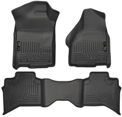 Husky Liners - Husky Liners Floor Liners Front & 2nd Row 09-14 Dodge Ram Quad Cab (Footwell Coverage) WeatherBeater-Black 99011 - Image 1