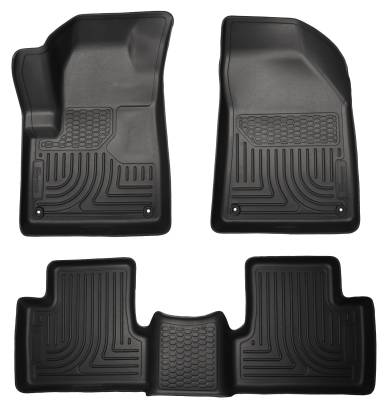Husky Liners - Husky Liners Floor Liners Front & 2nd Row 14-15 Jeep Cherokee (Footwell Coverage) WeatherBeater-Black 99031 - Image 1