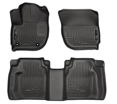 Husky Liners - Husky Liners Floor Liners Front & 2nd Row 2015 Honda Fit (Footwell Coverage) WeatherBeater-Black 99491 - Image 1
