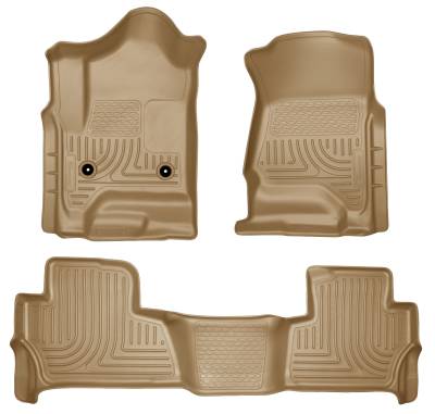 Husky Liners - Husky Liners Floor Liners Front & 2nd Row 2015 Tahoe/Yukon (Footwell Coverage) WeatherBeater-Tan 99203 - Image 1